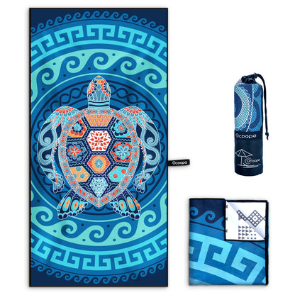 Microfiber Beach Towel- Turtle Design